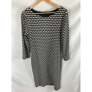 sharagano textured chevron black white dress size 14